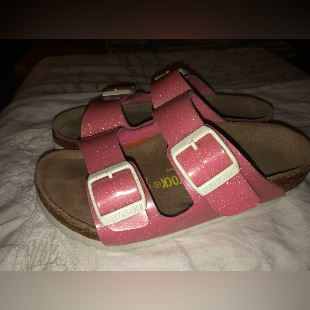 Birkenstock Sparkling Sandals Girls Size 10 Pink - Picture 3 of 7
